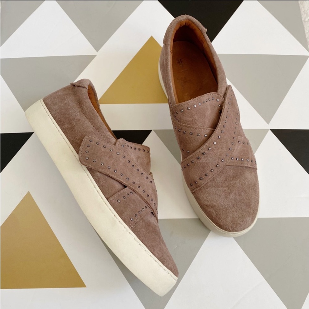 Frye Nina Stud Slipon Flatform Platform Shoe in Dusty Rose 11